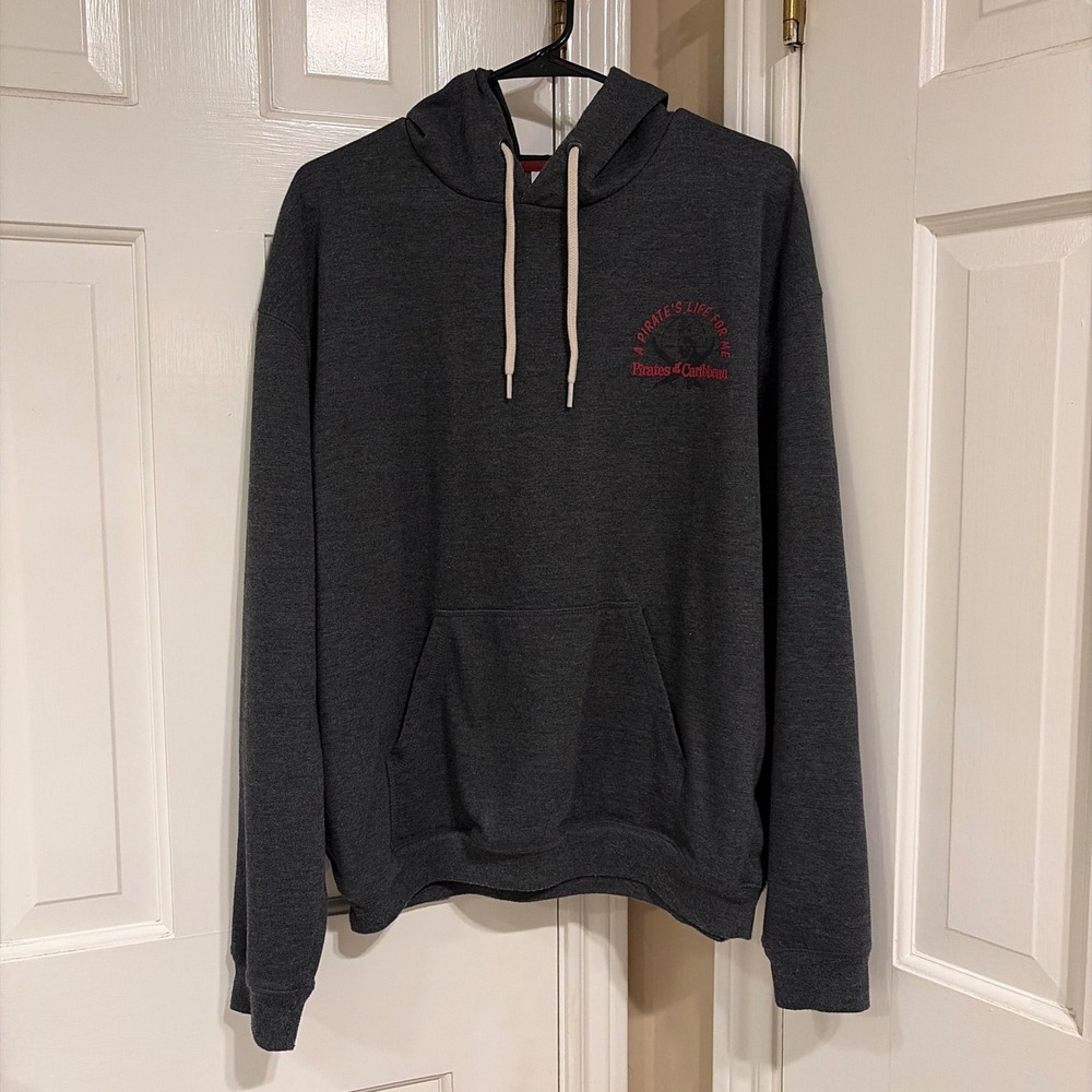 Disney Unisex Pirates of the Caribbean Hoodie Charcoal Gray M Dead Men No Tales